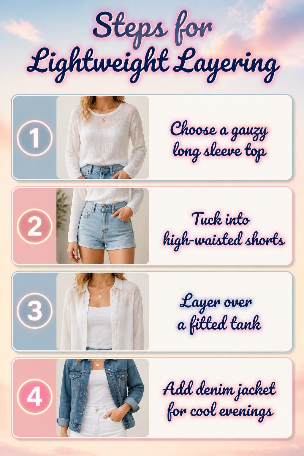 An image illustrating tips for layering lightweight clothing.