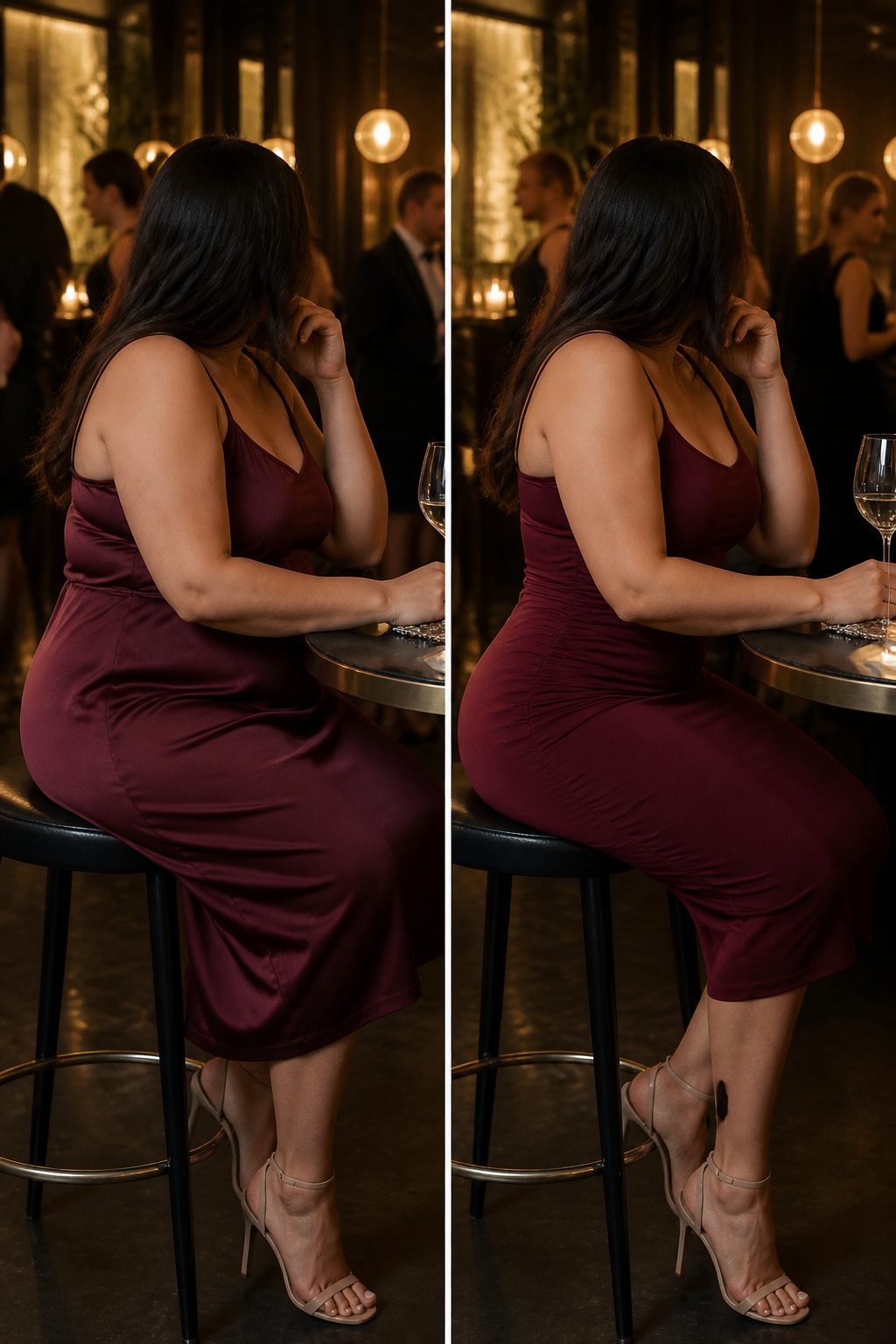 Three dress shapes displayed, illustrating bodycon, A-line, and straight cuts.