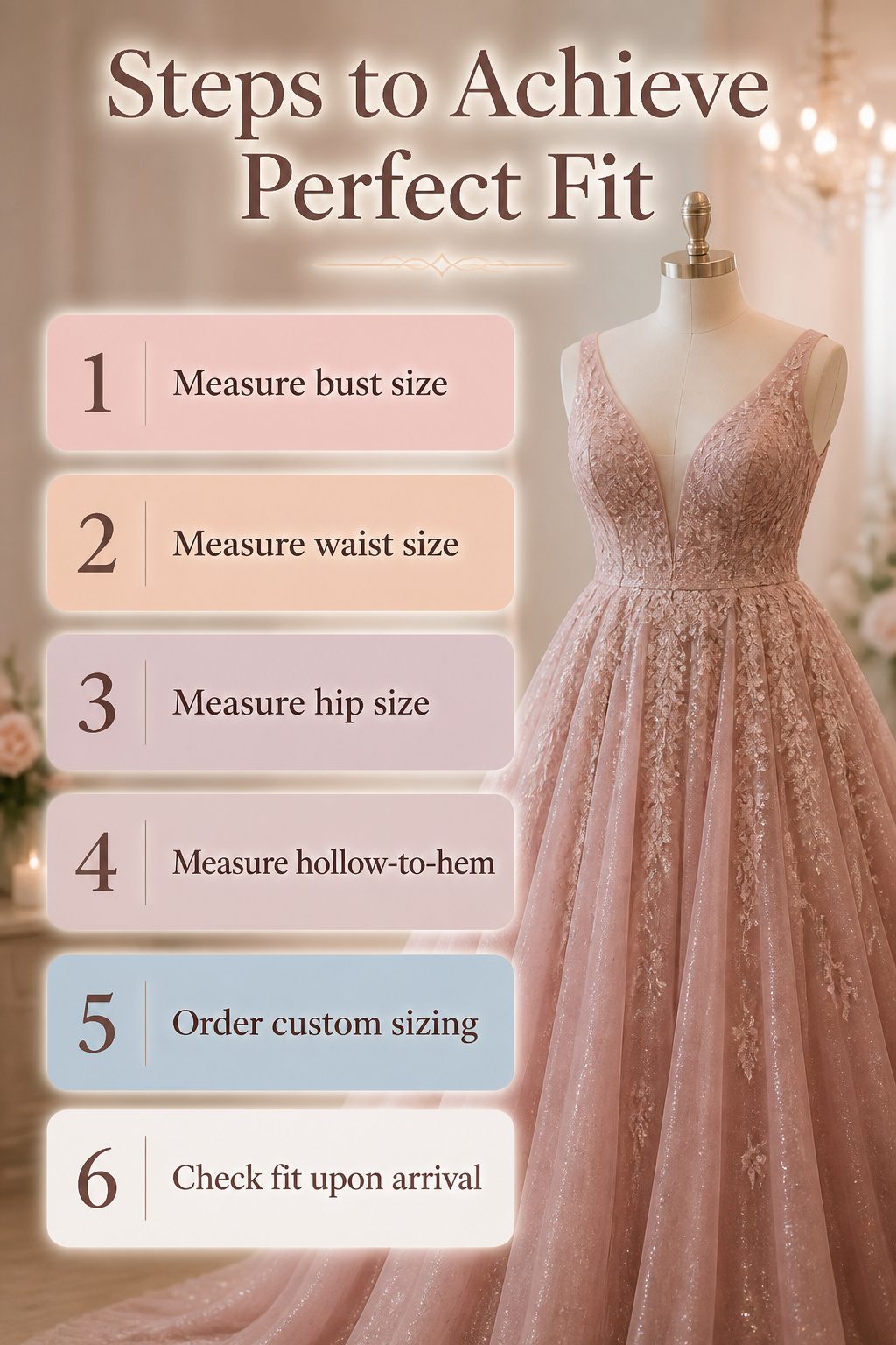 An information image titled 'Steps to Achieve Perfect Fit'.