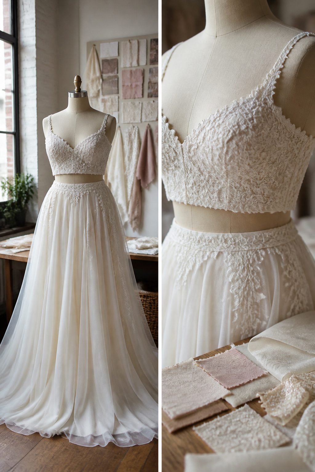 Plus Size Wedding Dress Styles: A-Line to Mermaid 6 A plus-size two-piece wedding dress with separates for better fit.