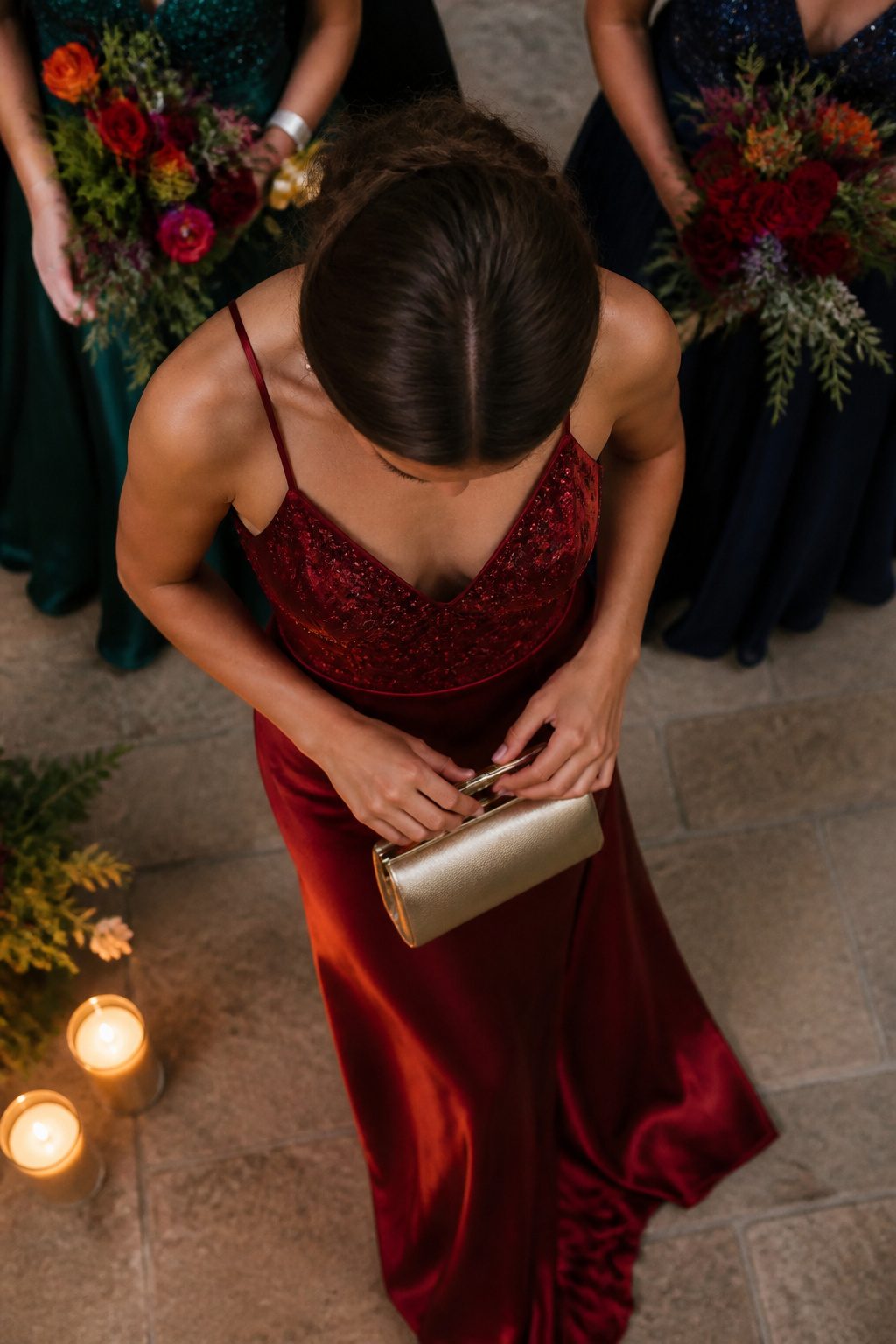 A display of accessories suitable for a prom dress.