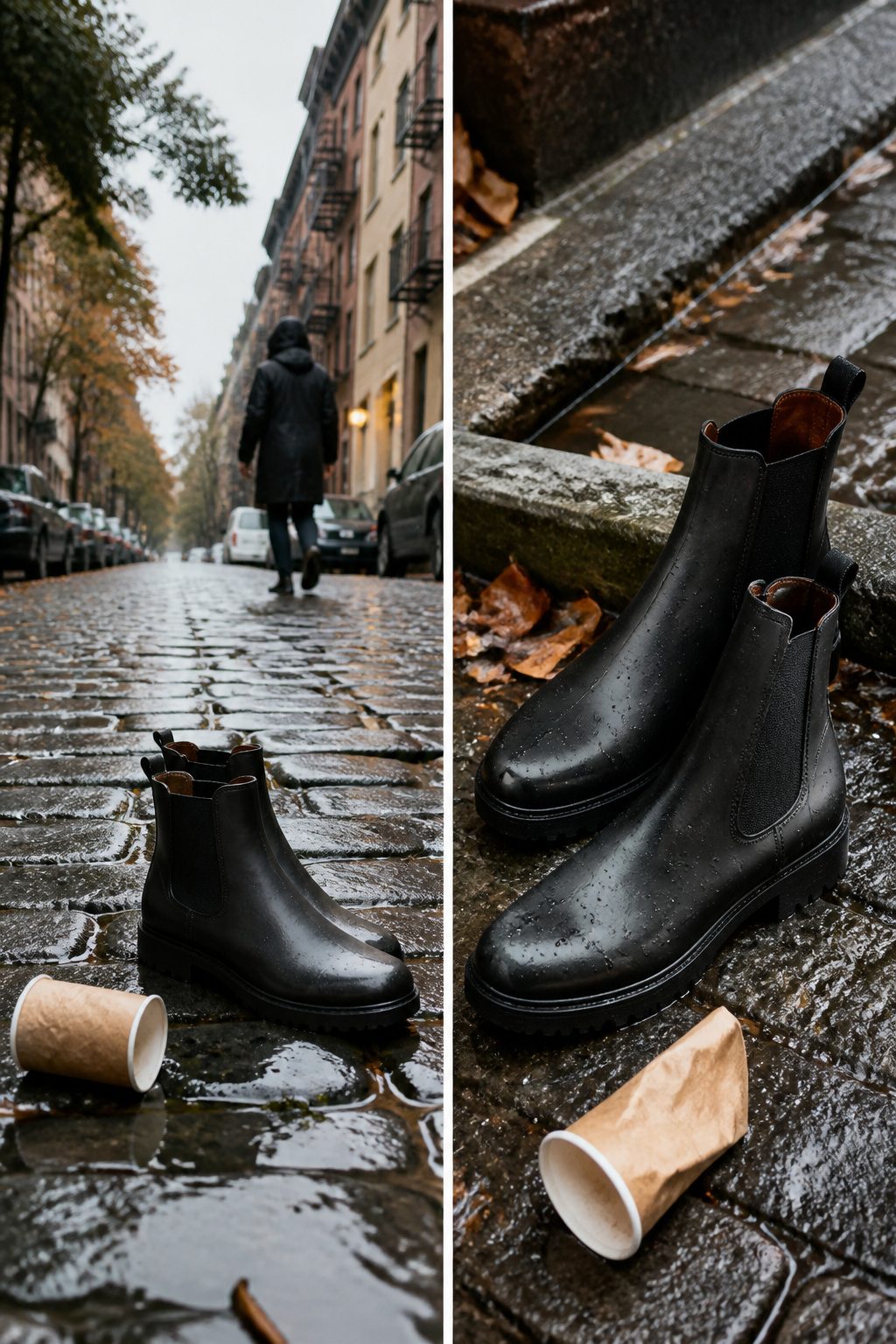 6 Rainy Day Outfit Ideas for Dry, Easy Style in 2026 11 A lightweight rain jacket and stylish footwear against a neutral backdrop.