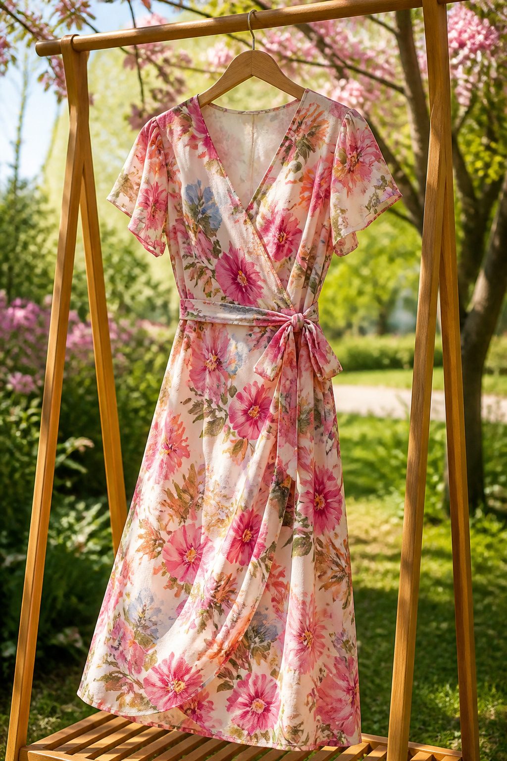 Spring Dresses: 10 Styles to Wear in 2026 6 A wrap dress with a tie at the waist on a model.